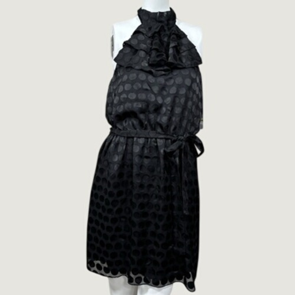 Rampage Dress‎ Womens Small Black Polka Dot Ruffle Halter Mini NWT